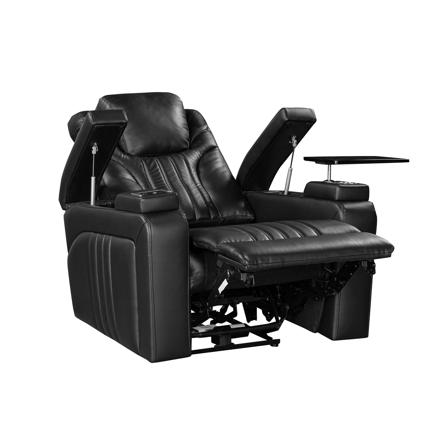 Morris PU Leather Power Recliner - Black