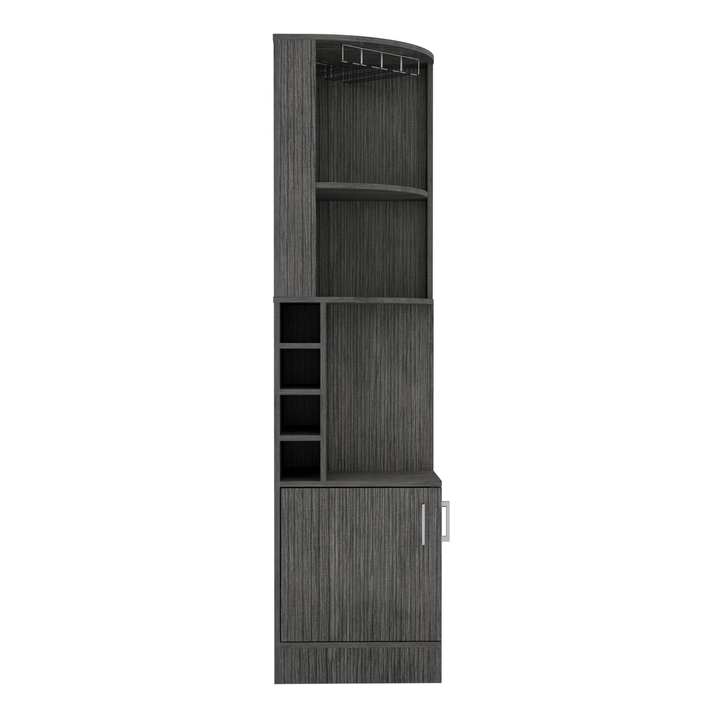 Isabelle 8-Bottle 2-Shelf Bar Cabinet - Smokey Oak