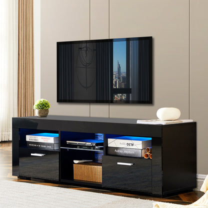 Ford TV Stand with LED Lights - Black