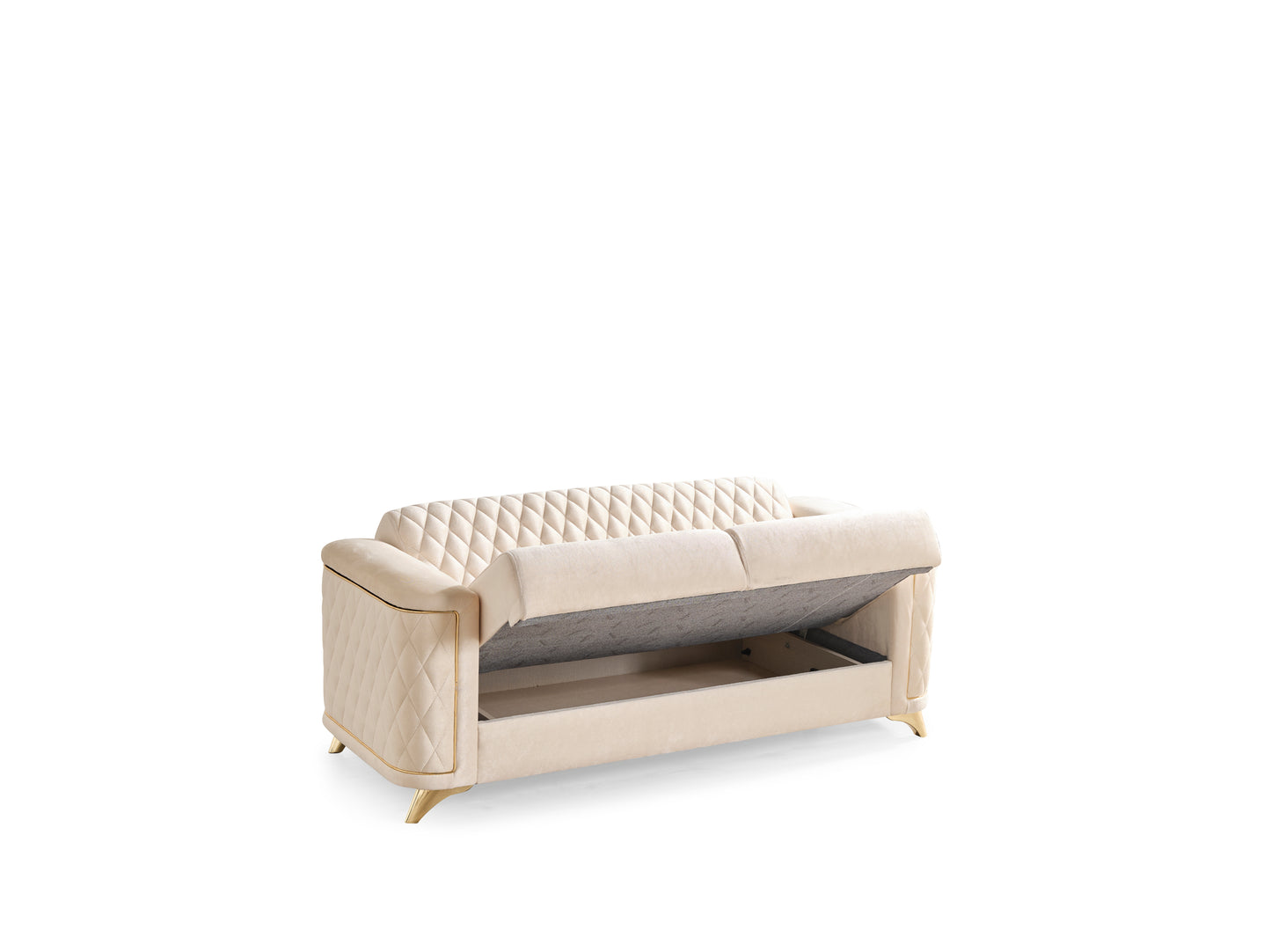 Luna Modern Style Loveseat - Ivory