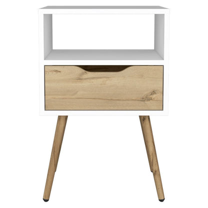 Otom Nightstand - White/Light Oak