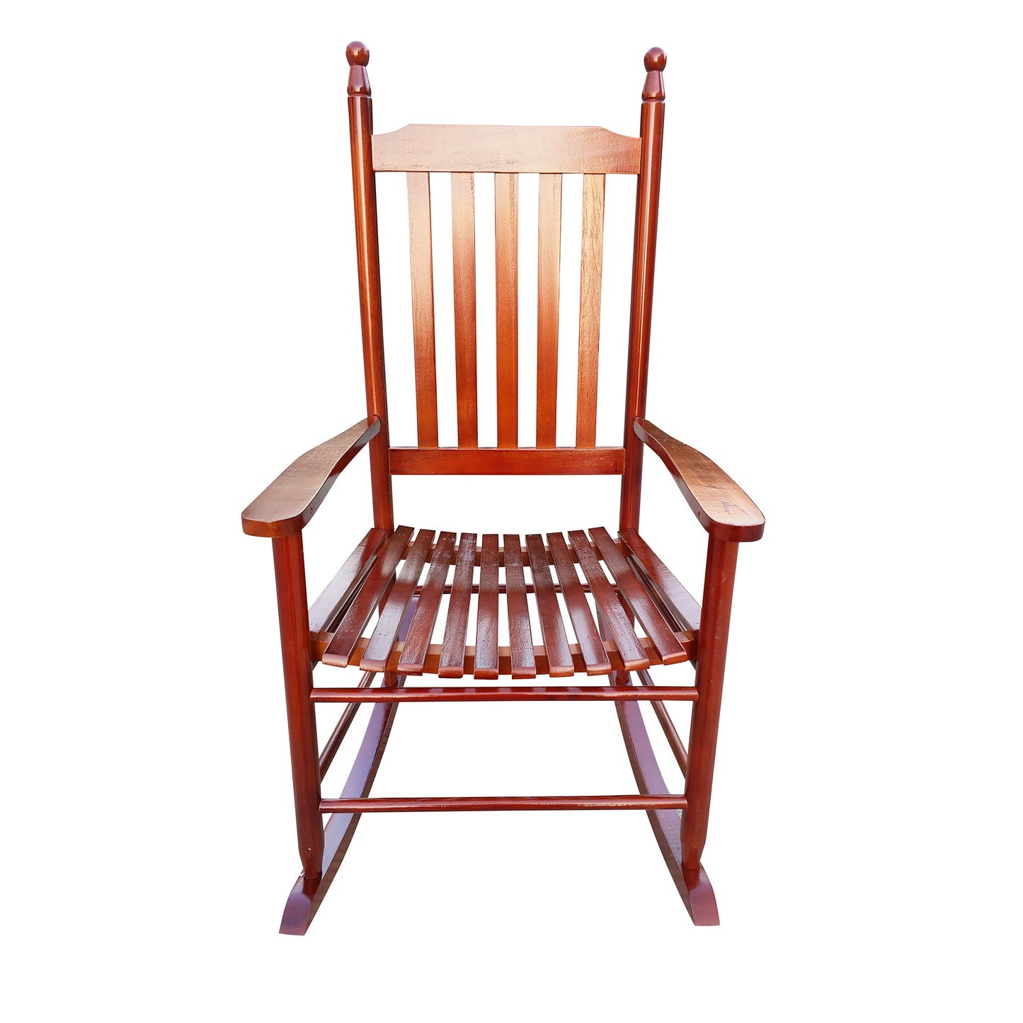 Lupe II Wooden Porch Rocker Chair - Brown