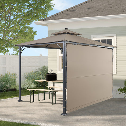 Zelda 9.8 x 9.8 ft  Gazebo Canopy Tent with Extended Awning - Brown
