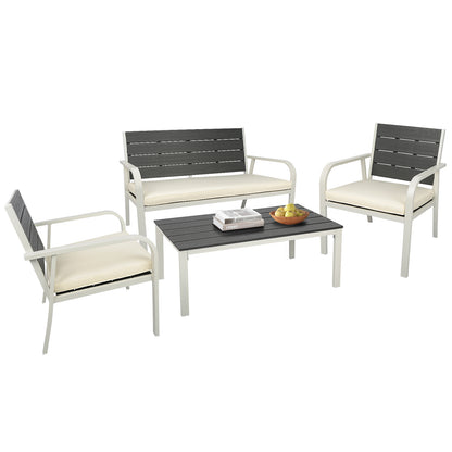 Britt 4 Pc Outdoor Patio Seating Set - White