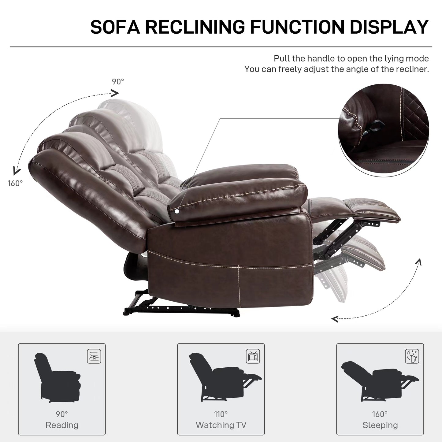 Thorne Leather Massage Recliner - Brown