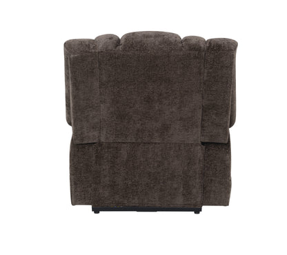 Pacay Velvet Power Recliner w/Lift, Heating & Massage - Brown