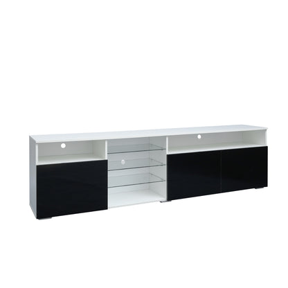 Ivan TV Stand LED High Gloss Doors - White/Black