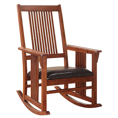 Tegan Rocking Chair with Slat Back - Brown