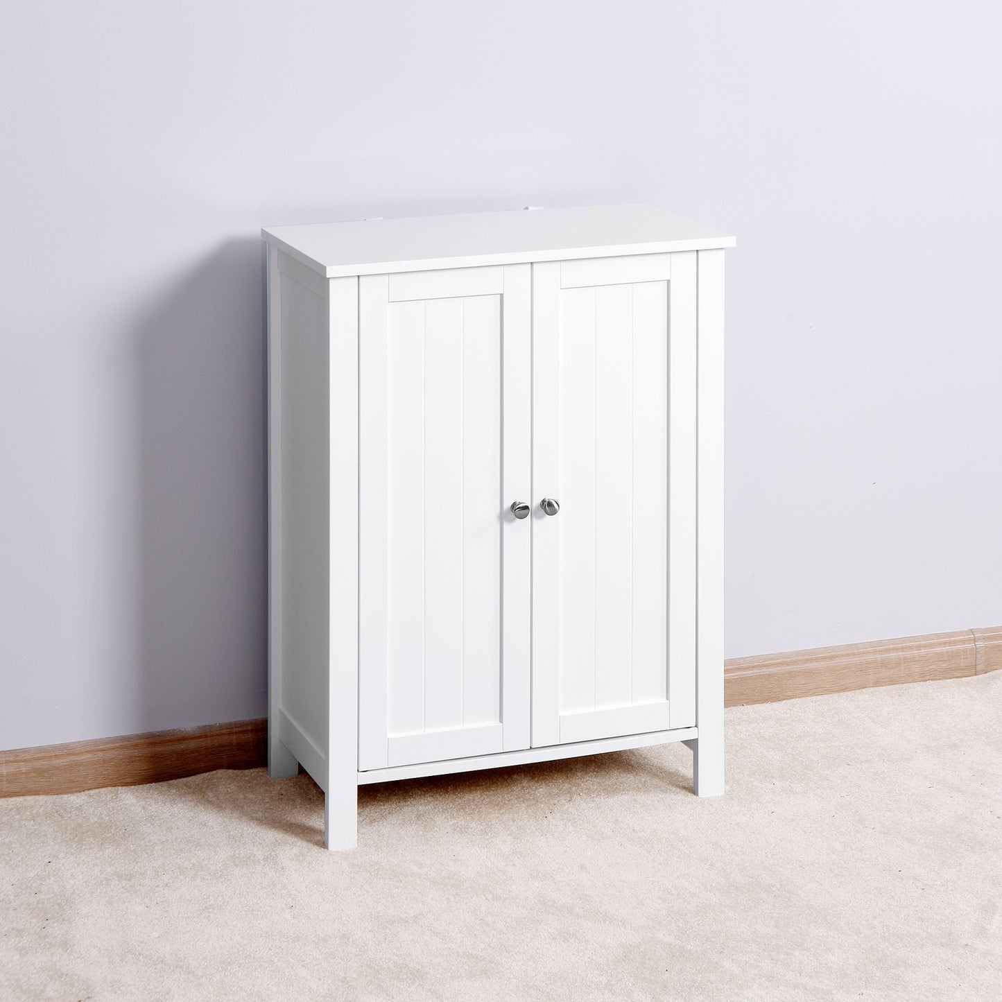 Jaro Bathroom Storage Cabine with Double Door - White