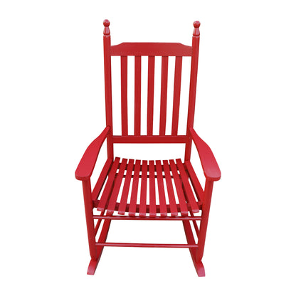 Lupe II Wooden Porch Rocker Chair - Rose Red