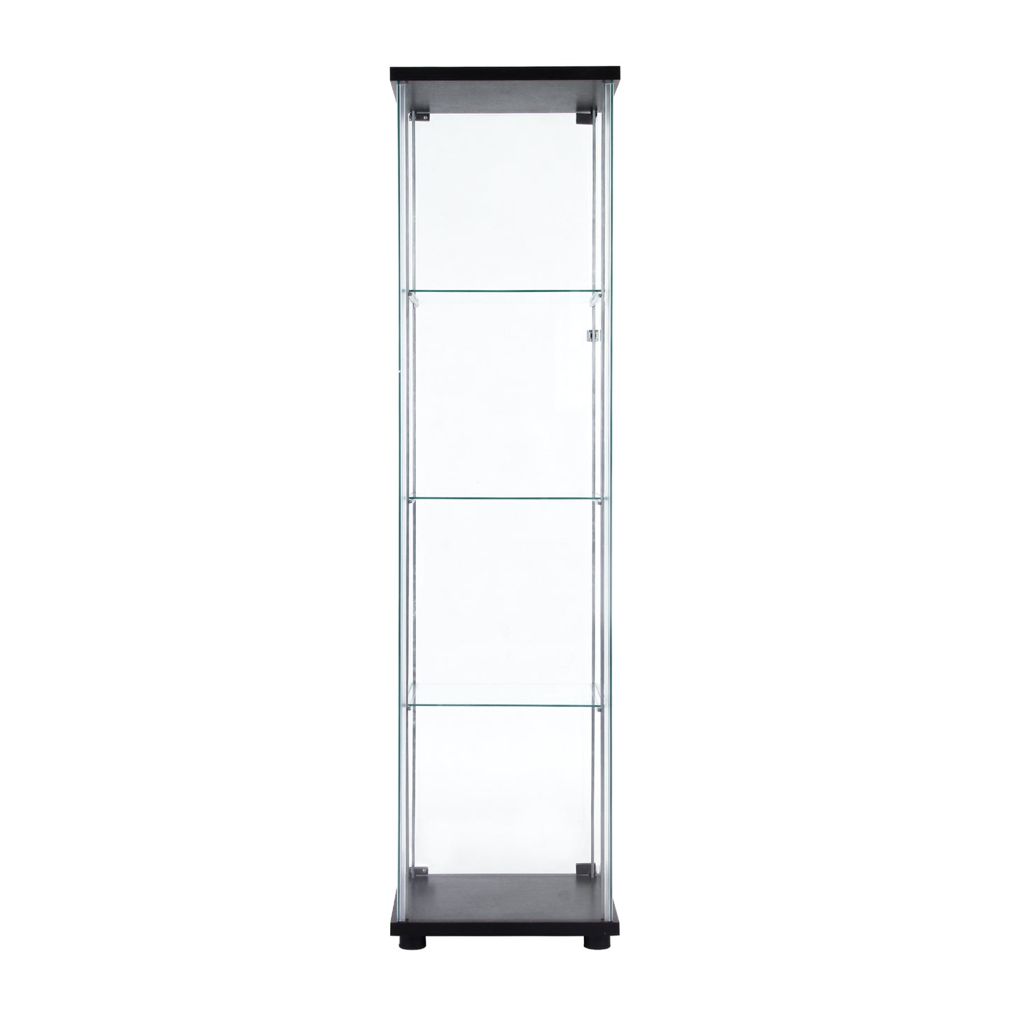 Rex 4 Shelves Glass Display Cabinet - Black