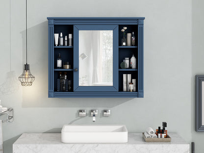 Royal Blue Wall Mounted Bathroom Storage Cabinet