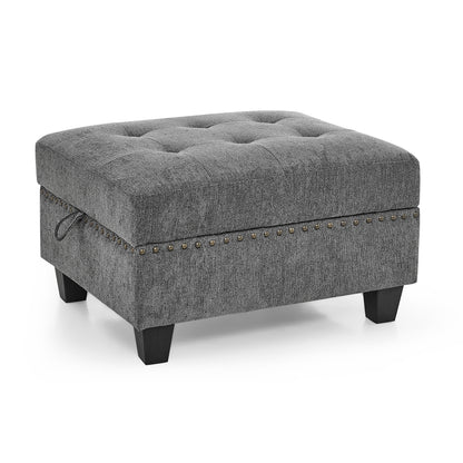 Molly Modular Sectional Sofa Three Single Chair ,Two Corner and Two Ottoman - Grey