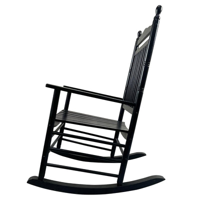 Lupe III Wooden Porch Rocker Chair - Black