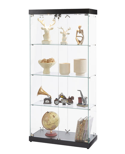 Stargazer 4 Shelves Glass Display Cabinet - Black