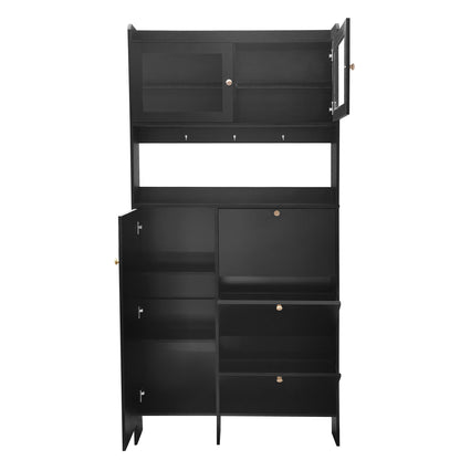 Felix III Shoe Cabinet with Open Storage Space - Black