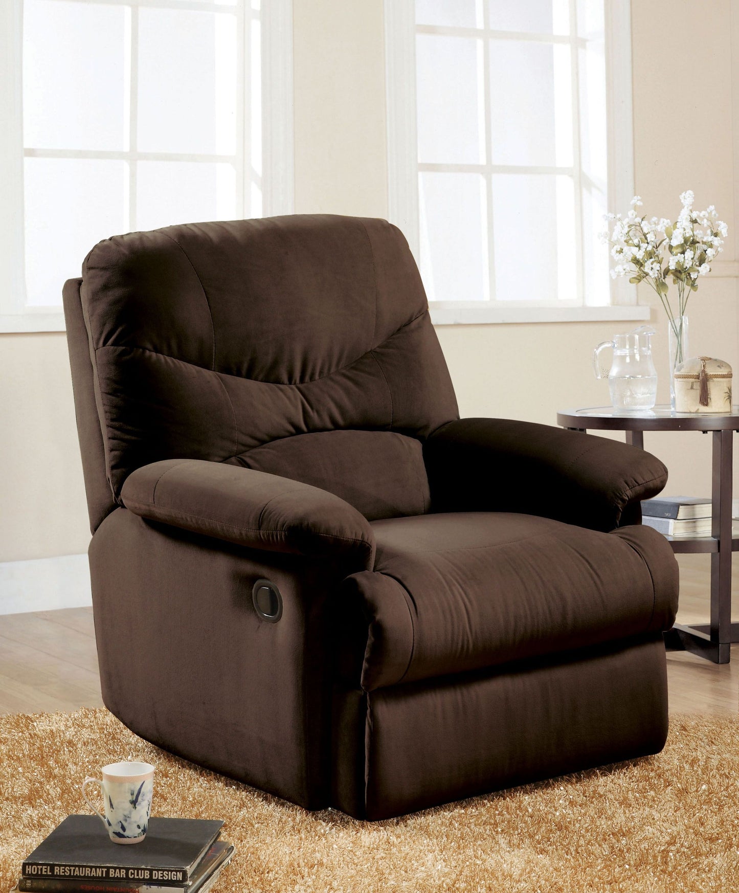 Arcadia Microfiber Recliner - Chocolate