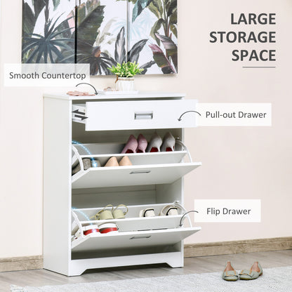 Zuko 3-Drawer Shoe Cabinet - White