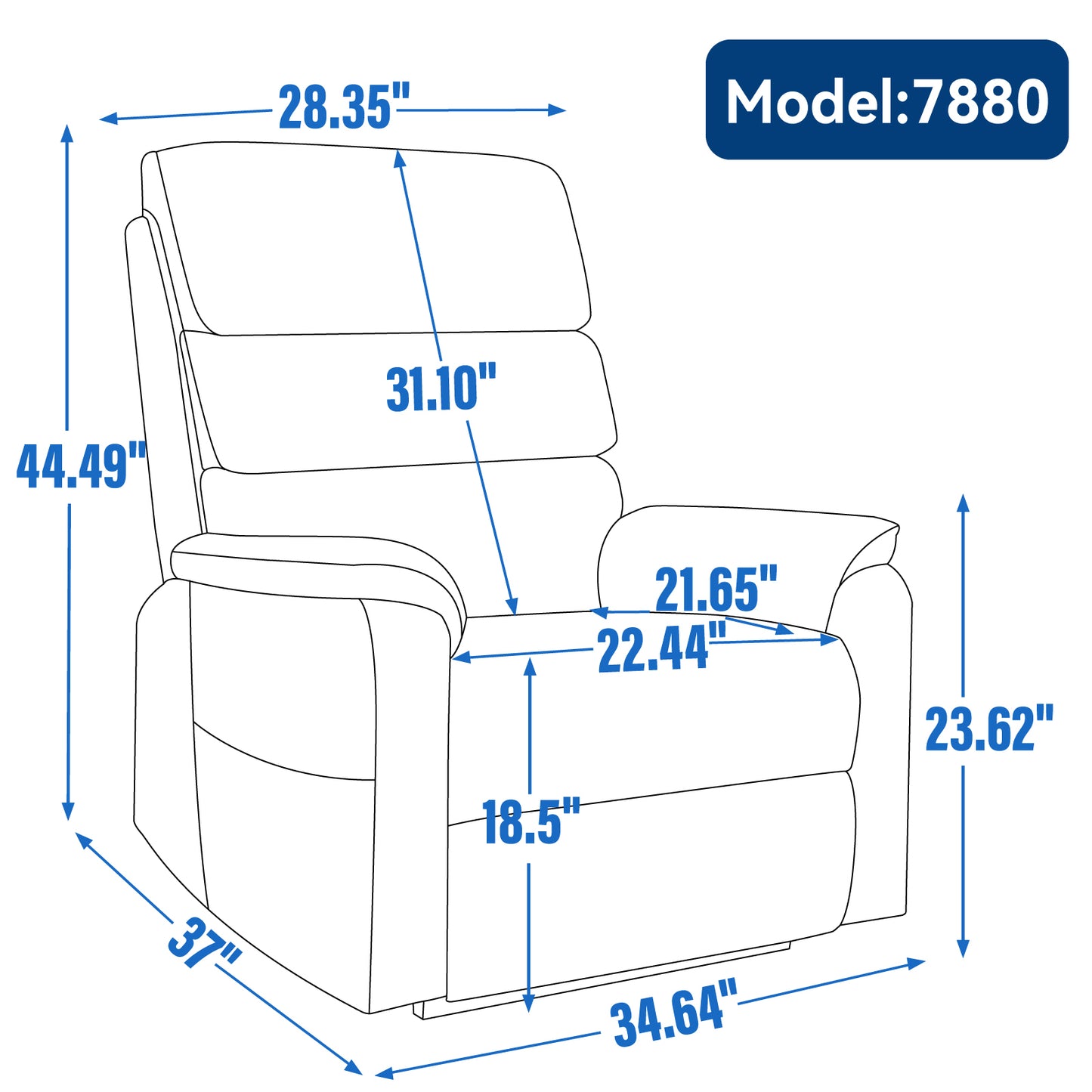 Hannah Power Lift Leather Recliner Chair with Heat Massage - Gray