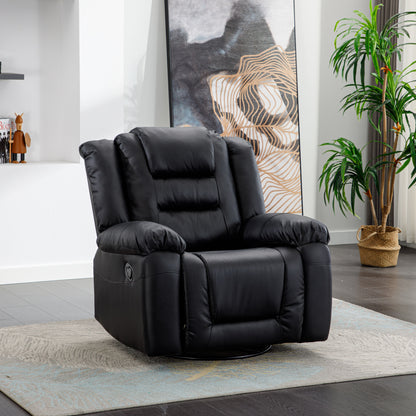 Becerra 360° Swivel Rocker Recliner - Black