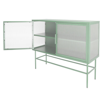 Pratt II Double Door Tempered Glass Sideboard - Mint Green