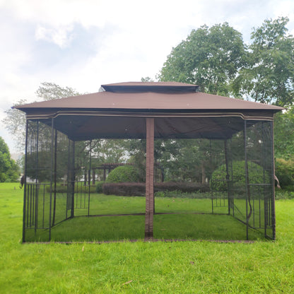 Kay 13 x 10 ft Outdoor Patio Gazebo Canopy Tent - Brown