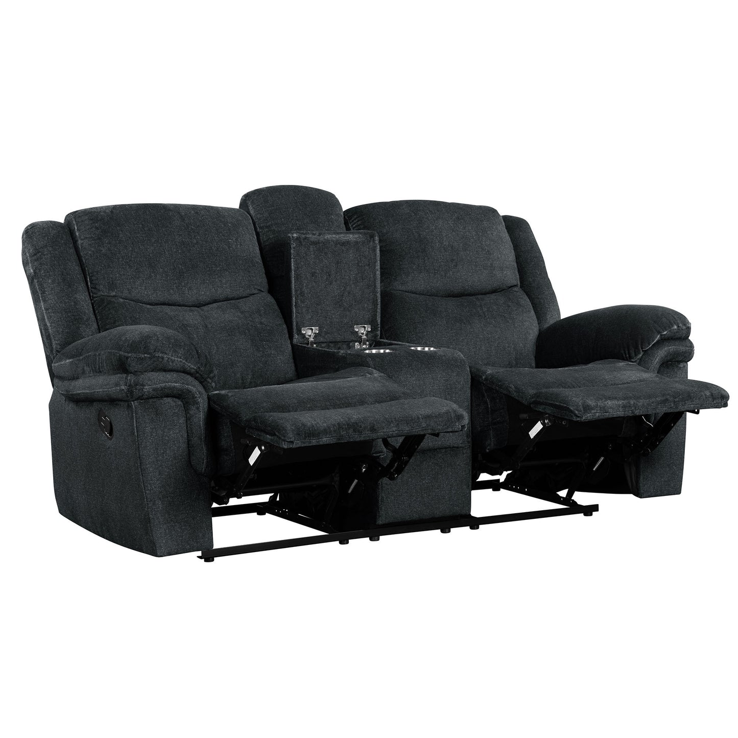 Venassa Manual Reclining Sofa with  Storage - Dark Blue