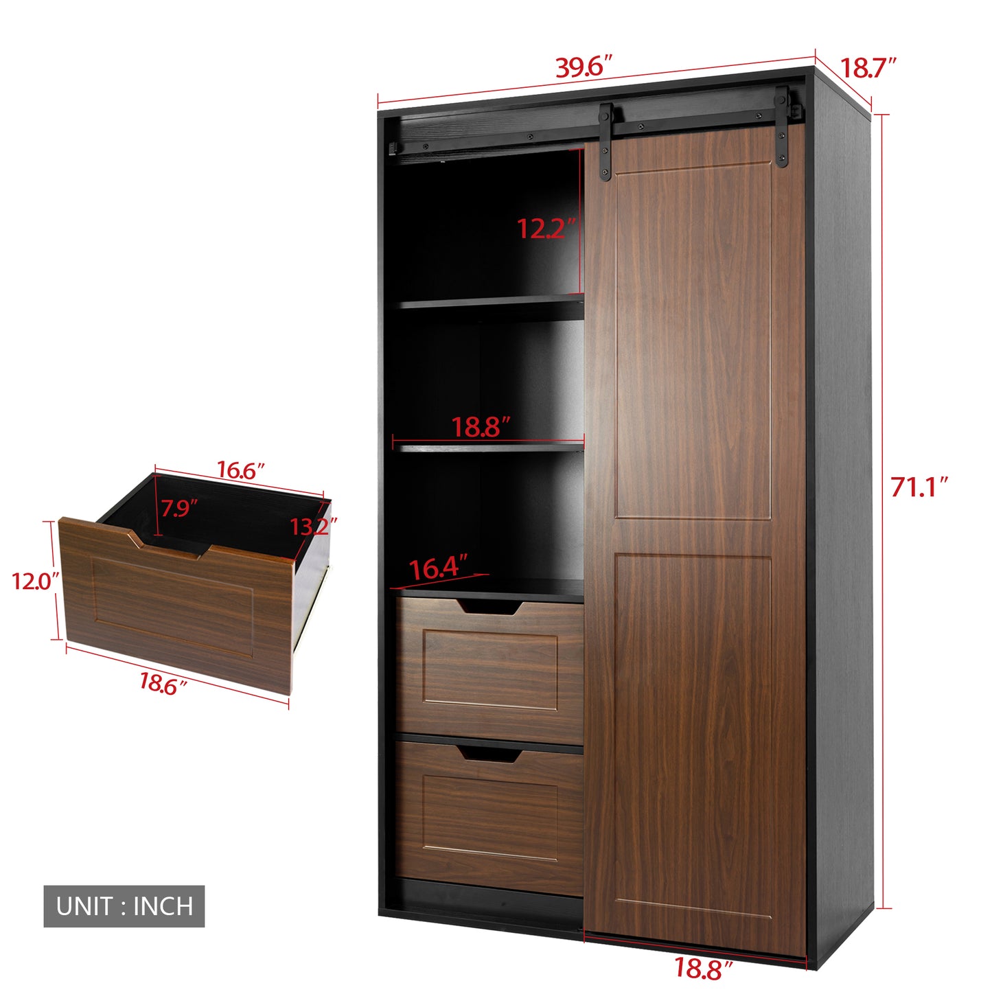 Reon Closets Storage Cabinet - Brown