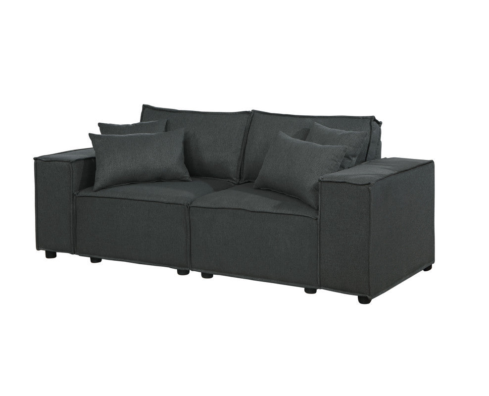 Elson Fabric Loveseat - Dark Gray