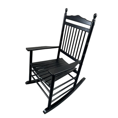 Lupe III Wooden Porch Rocker Chair - Black