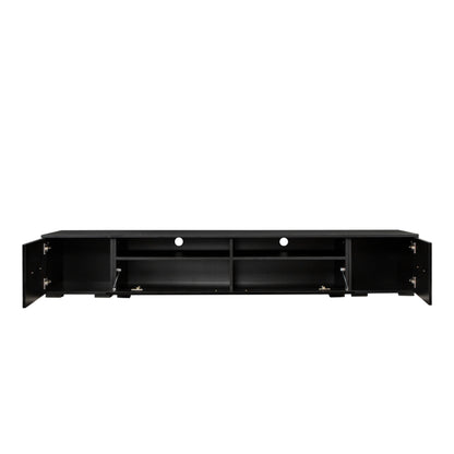 Jig Minimalist Design TV Stand with LED Lights - Black