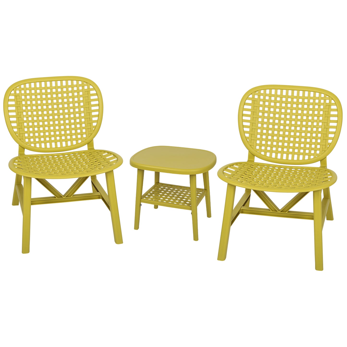 Toccara  3 Pc Retro Patio Table Chair Set - Yellow