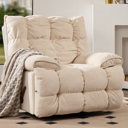 Cloud Swivel Rocker Recliner Chair - Cream