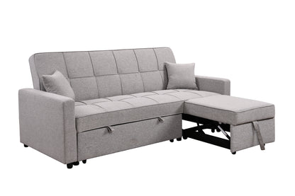 Tena Upholstered Sofa Bed W/Pull Out Bed  - Light Gray