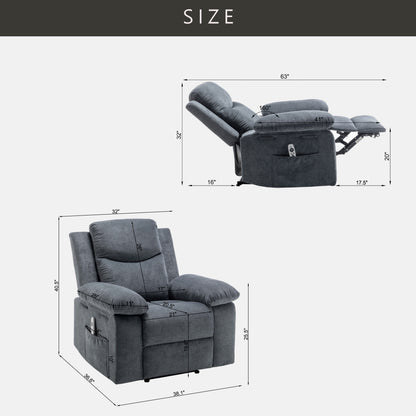 Aether Power Recliner Chair with Adjustable Massage Function - Dark Gray