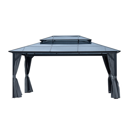 Afix 10 X 13 ft  Permanent Hardtop Gazebo Canopy - Black