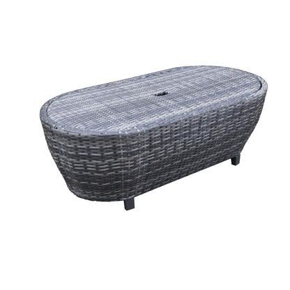 Bosa Outdoor Wicker Oval Coffee Table  - Black