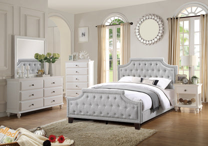 Polyfiber American Traditional Queen Size Bed - Gray