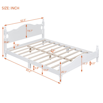 Quarto II Queen Size Wood Platform Bed Frame - White