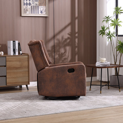 Davina Swivel Rocking Recliner Chair - Coffee