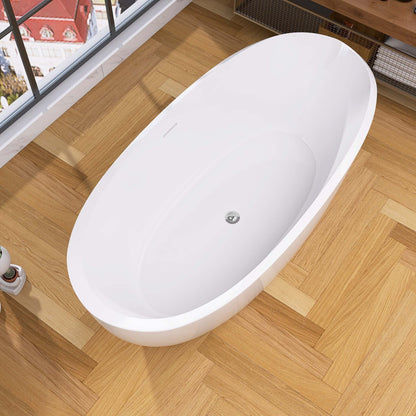 Mody 67" Acrylic Freestanding  Soaking Bathtub - Gloss White