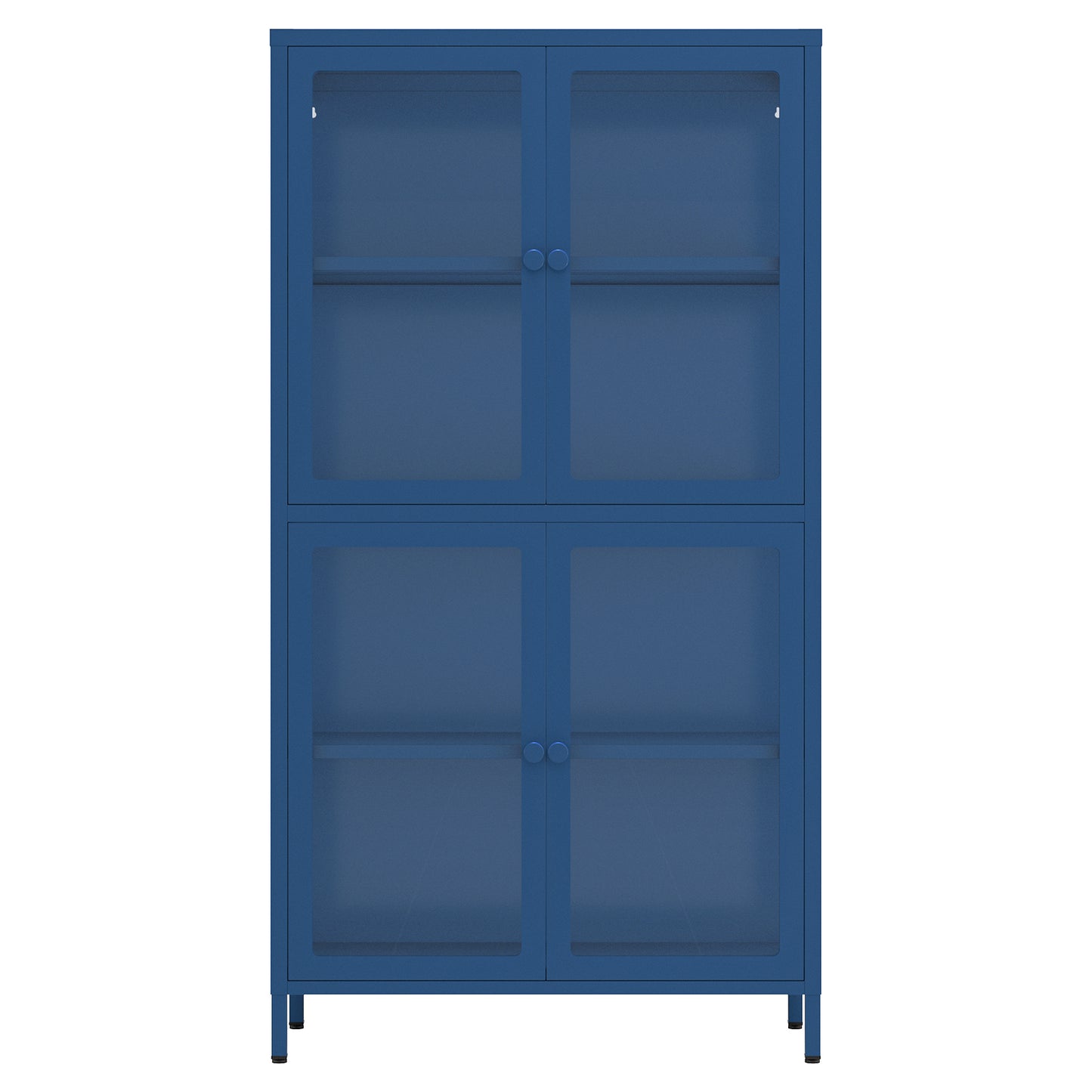 Hart Four Glass Door Storage Cabinet - Blue