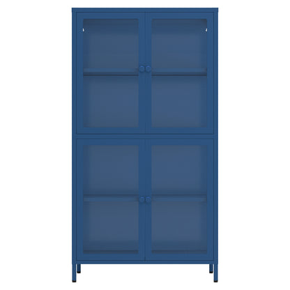 Hart Four Glass Door Storage Cabinet - Blue