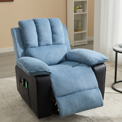 Oneill Recliner chair with Heat and Vibrating Massage - Blue+Black