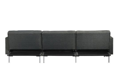 Teena Adjustable Sectional Fabric Sofa w/2 Pillows - Dark Gray