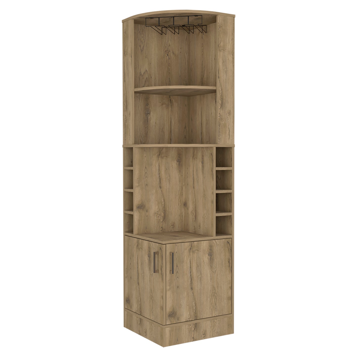 Isabelle 8-Bottle 2-Shelf Bar Cabinet - Macadamia