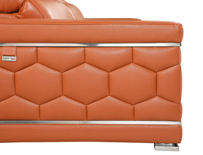 Denzel Top Grain Italian Leather Loveseat - Camel