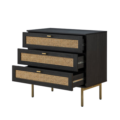 Terus Tall 3-Drawer Bachelor Chest - Black