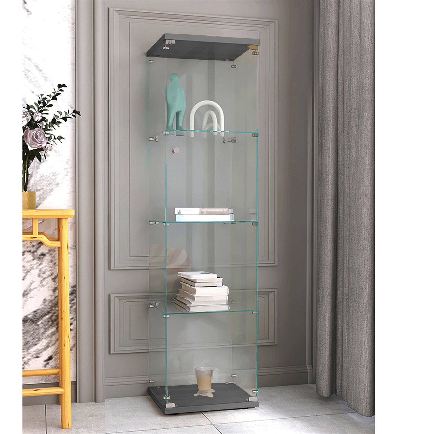 Mexi 4 Shelves Glass Display Cabinet