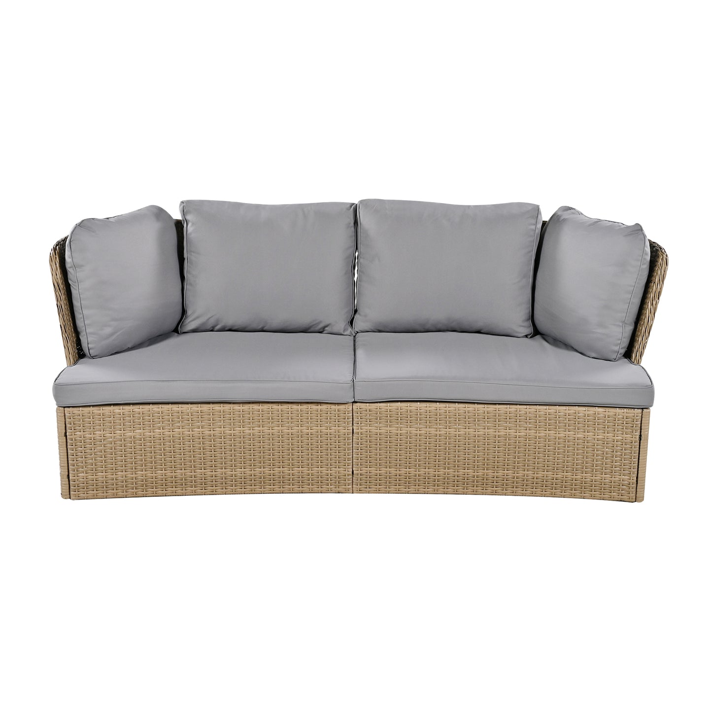 Ranae Customizable Outdoor Patio Wicker Sofa Set - Gray